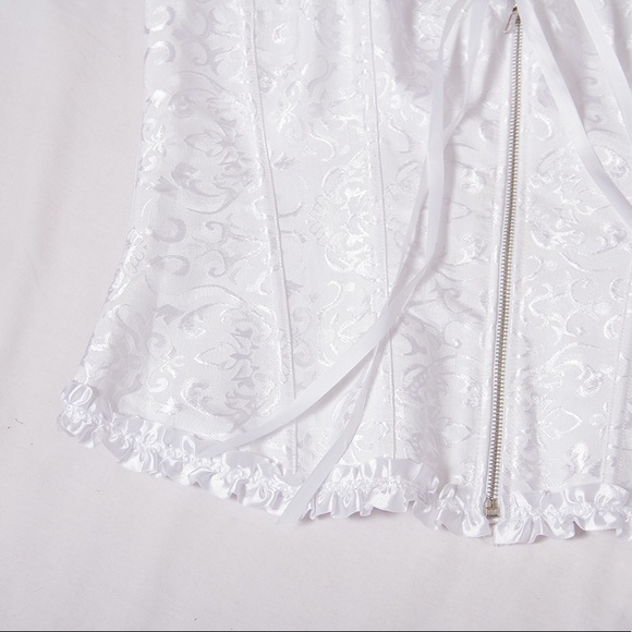 Adore Me White Zipper Ribbon Corset - Picture 6 of 6
